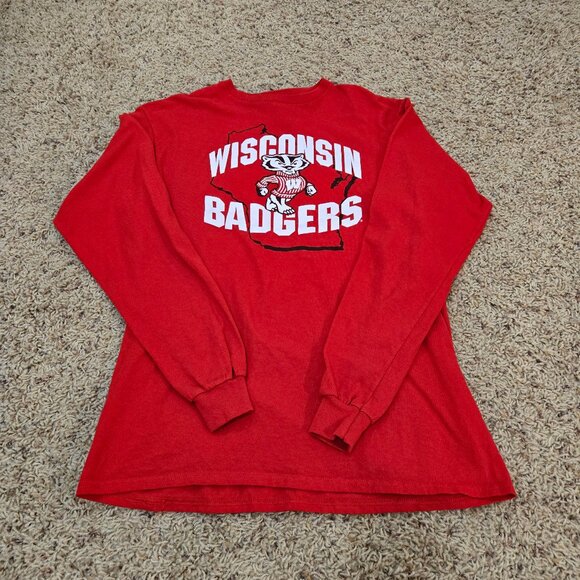 Unsure Other - Wisconsin Badgers Red Long Sleeve Shirt Adult Size Medium NWOT